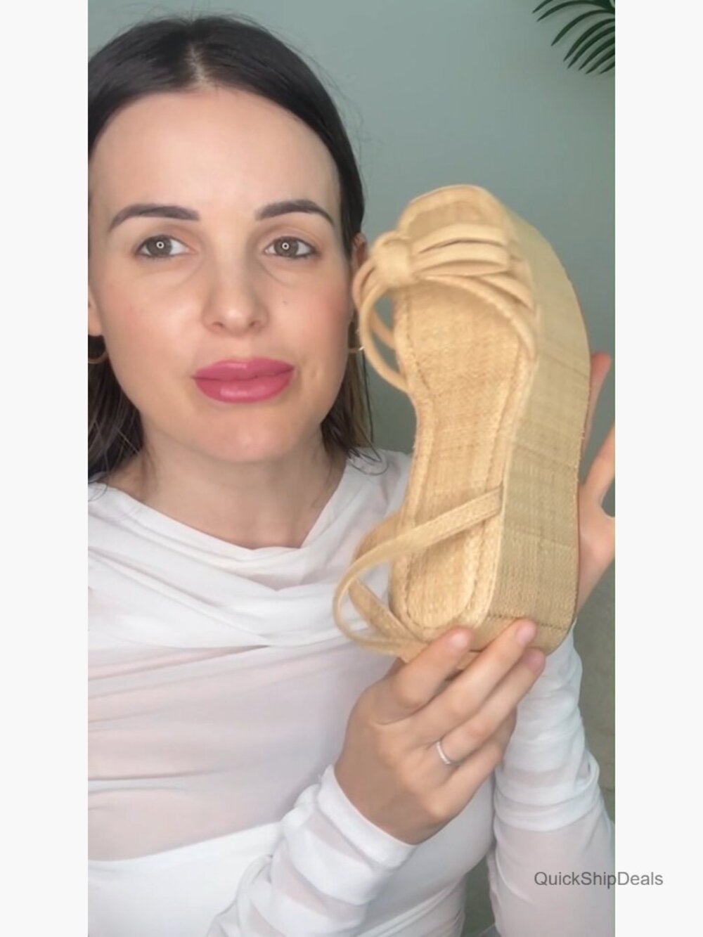 Raffia Platform Sandals Bow Ankle Strappy Espadrille Wedges Comfortable Square - Picture 7 of 7